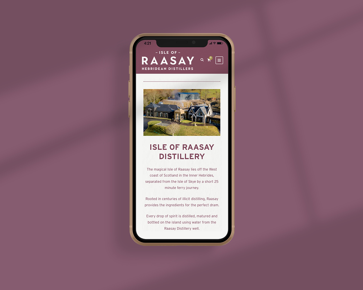 Raasay distillery website design