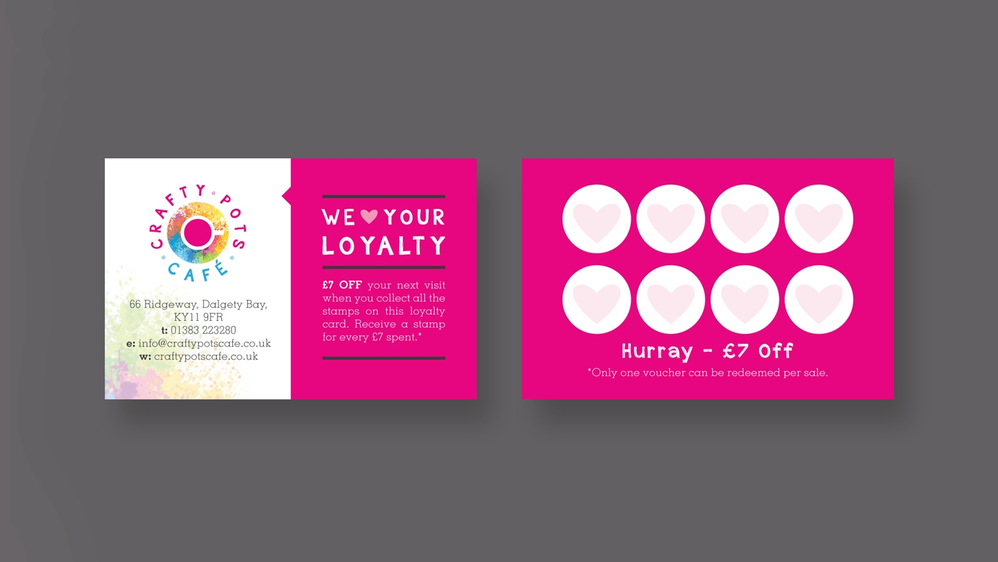 zinc designs - crafty pots business card